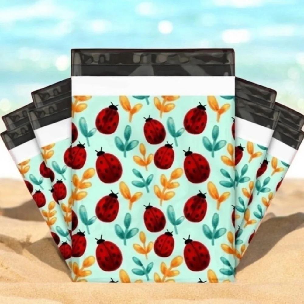 (10) 10x13 Ladybug Poly Mailers